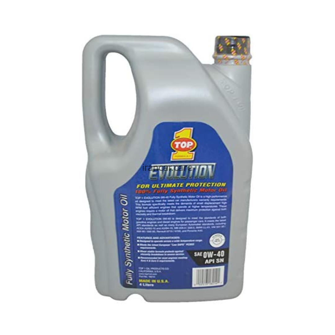 روغن موتور 0W-40 فول سینتتیک یک لیتری Top1-تاپ وان
