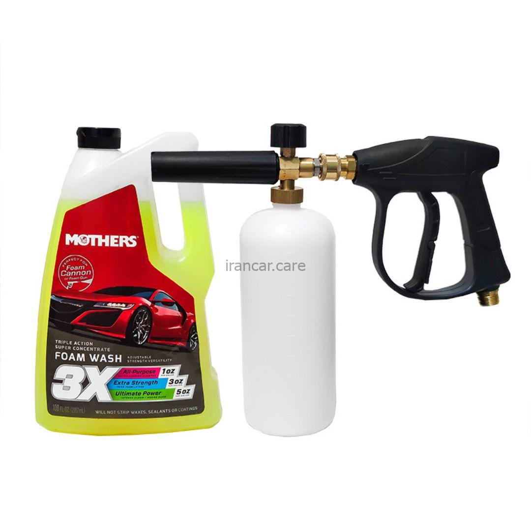 کیت شامپو تاچلس و گان کف پاش مادرز مدل Mothers Triple Action Foam Gun Wash
