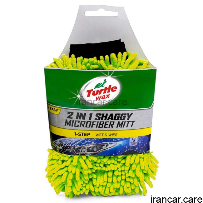 دستکش شستشو مایکروفایبر بدنه خودرو ترتل واکس Turtle Wax 2 in 1 Shaggy Microfiber Mitt