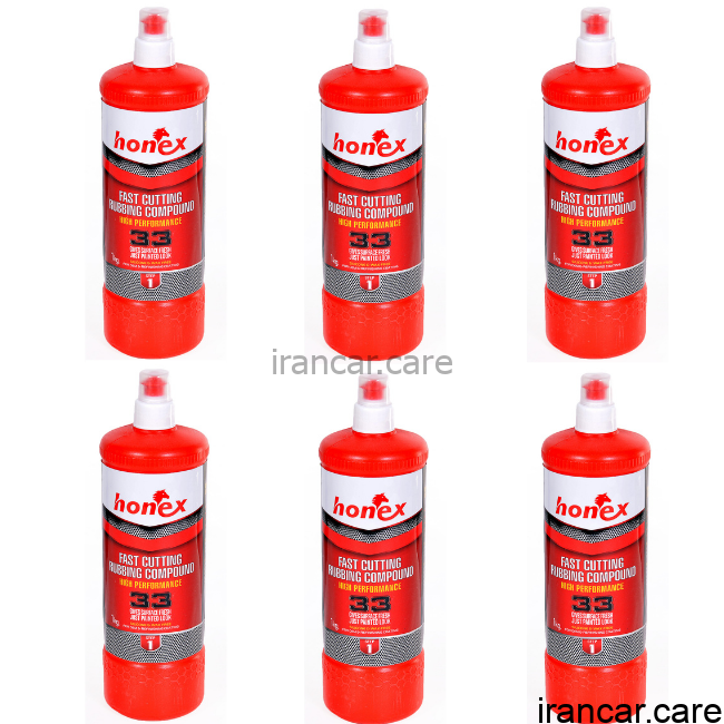 پولیش زبر هانکس 33 رنگ خودرو بسته 6 عددی Honex 33