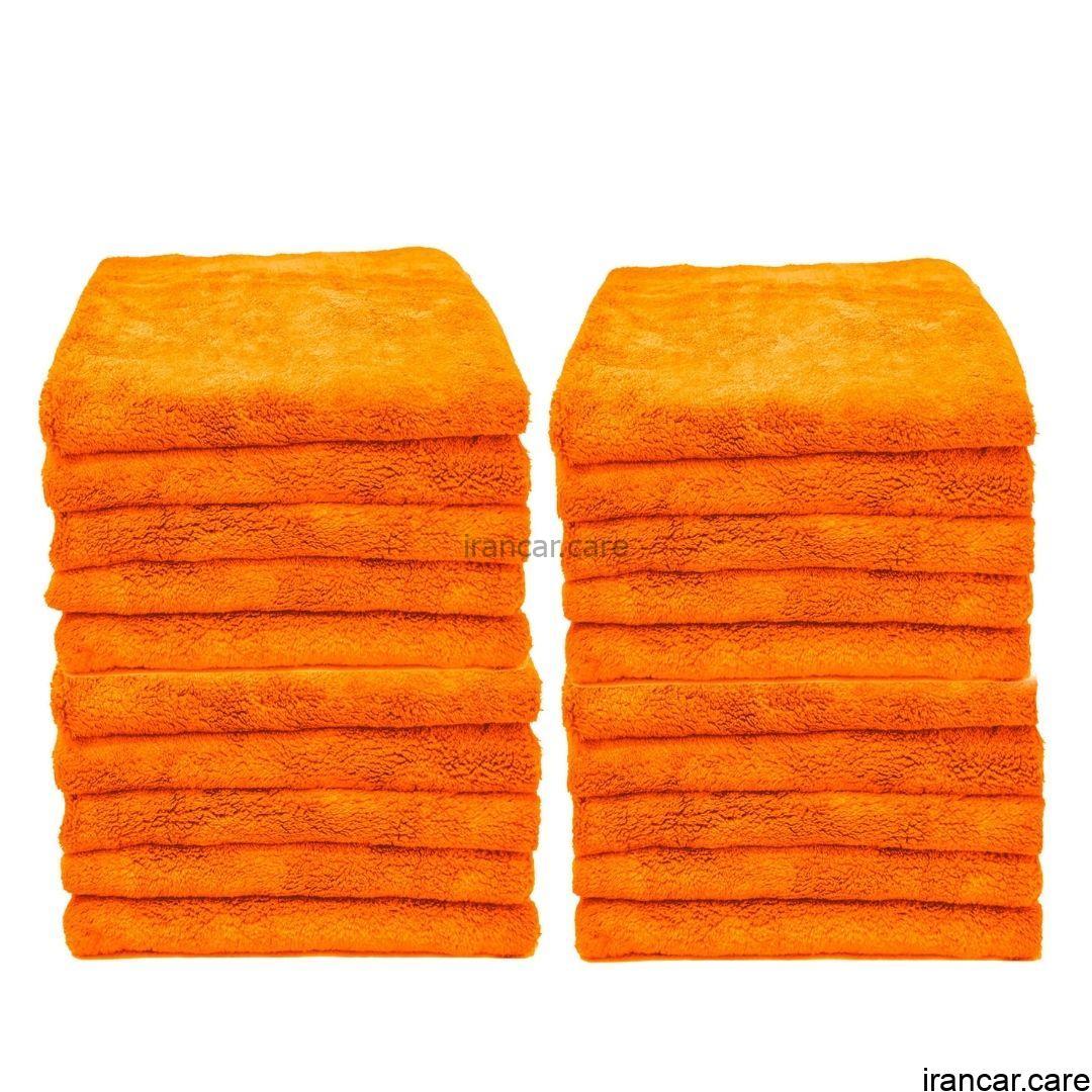 بسته 20 عددی حوله مايكروفايبر نارنجی مدل 4040 Microfiber Towel