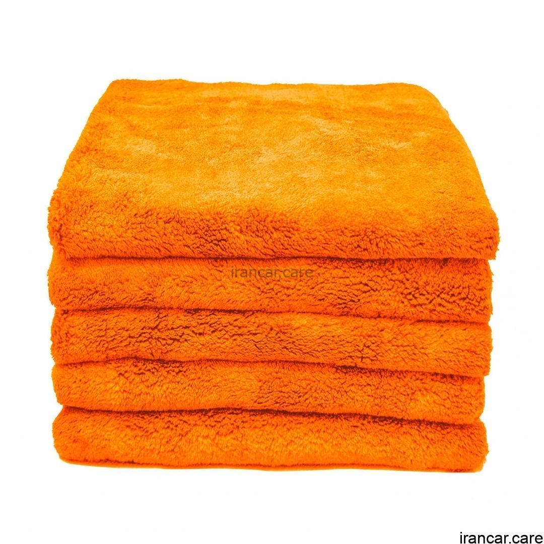 بسته 5 عددی حوله مايكروفايبر نارنجی مدل 4040 Microfiber Towel