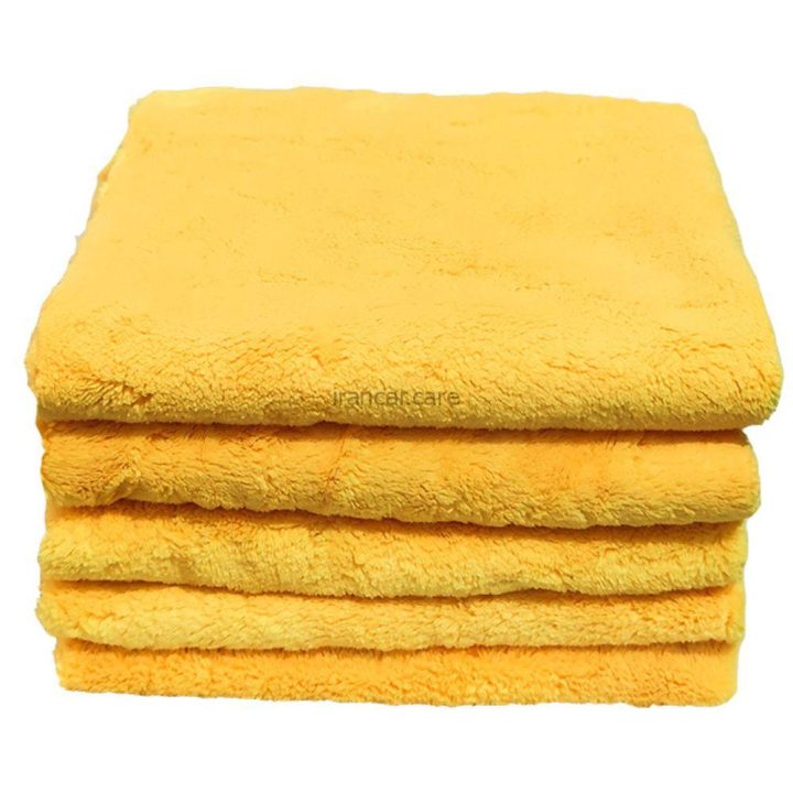 بسته 5 عددی حوله مایکروفایبر زرد مدل 40*40 Microfiber Towel کد 154362