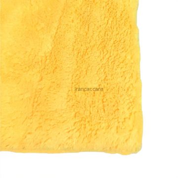 حوله مایکروفایبر زرد رویال دیتیل مدل Royal detail yellow microfiber towel