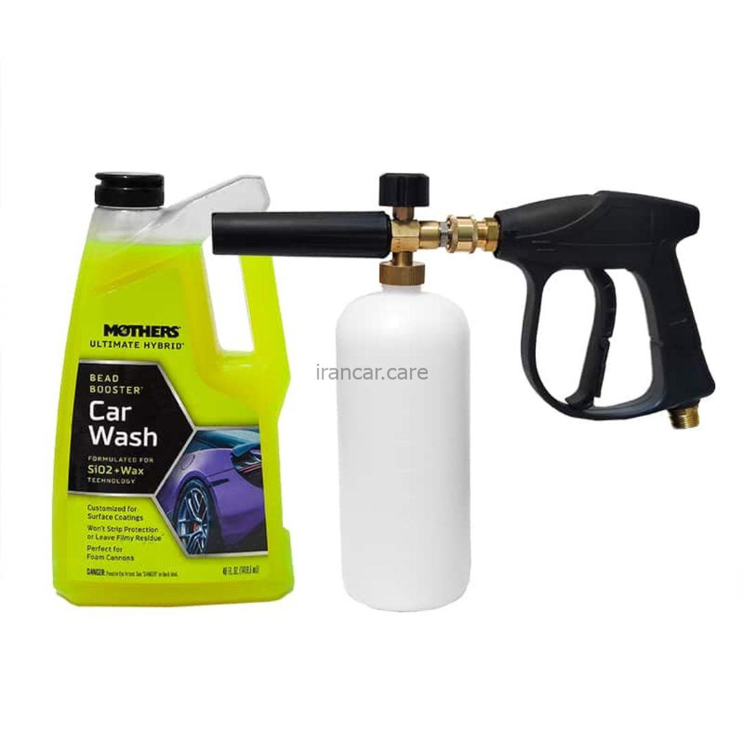 کیت شامپو سرامیک و گان کف پاش مادرز مدل Mothers Ultimate Hybrid Car Wash Kit