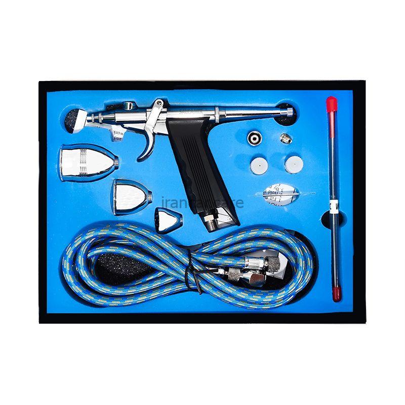 کیت کامل ایربراش حرفه ای تفنگی کاسه رو سالکامیکس مدل Salcamix Airbrush K116AB Kit