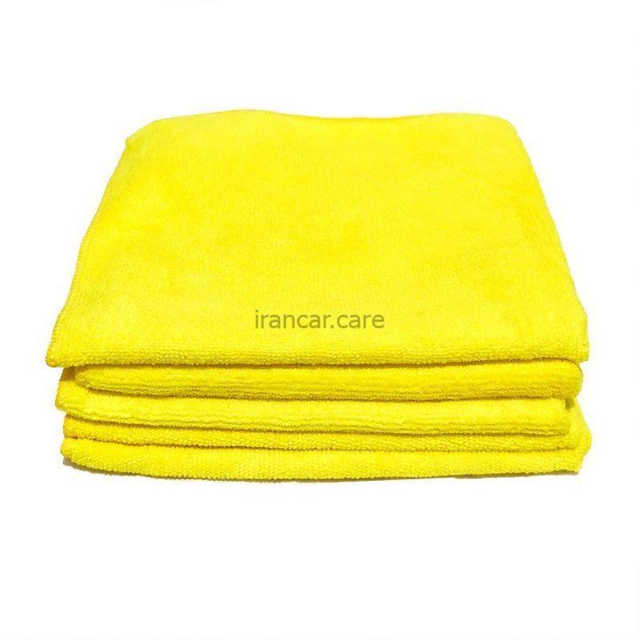 بسته 5 عددی دستمال میکروفایبر زرد مدل 4x4 Microfiber Polishing Cloths Yellow (1)