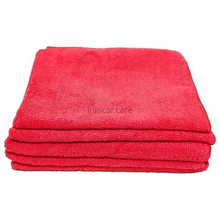 بسته 5 عددی دستمال میکروفایبر قرمز مدل 4x4 Microfiber Polishing Cloths Red (1)