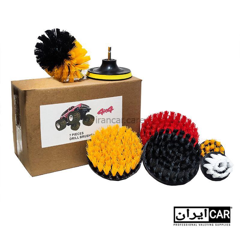 کیت هفت عددی برس صفرشویی مخصوص دریل مدل 4x4 Drill Cleaning Brush Set