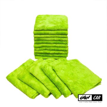 بسته 20 عددی حوله مایکروفایبر سبز رویال دیتیل مدل Royal Detail Green Microfiber Cloth