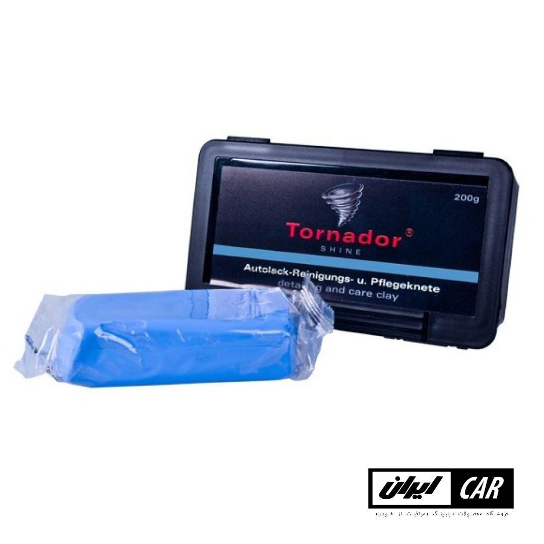 خمیر جرم گیر خودرو نرم تورنادور مدل Tornador Shine Blue Medium Clay Bar