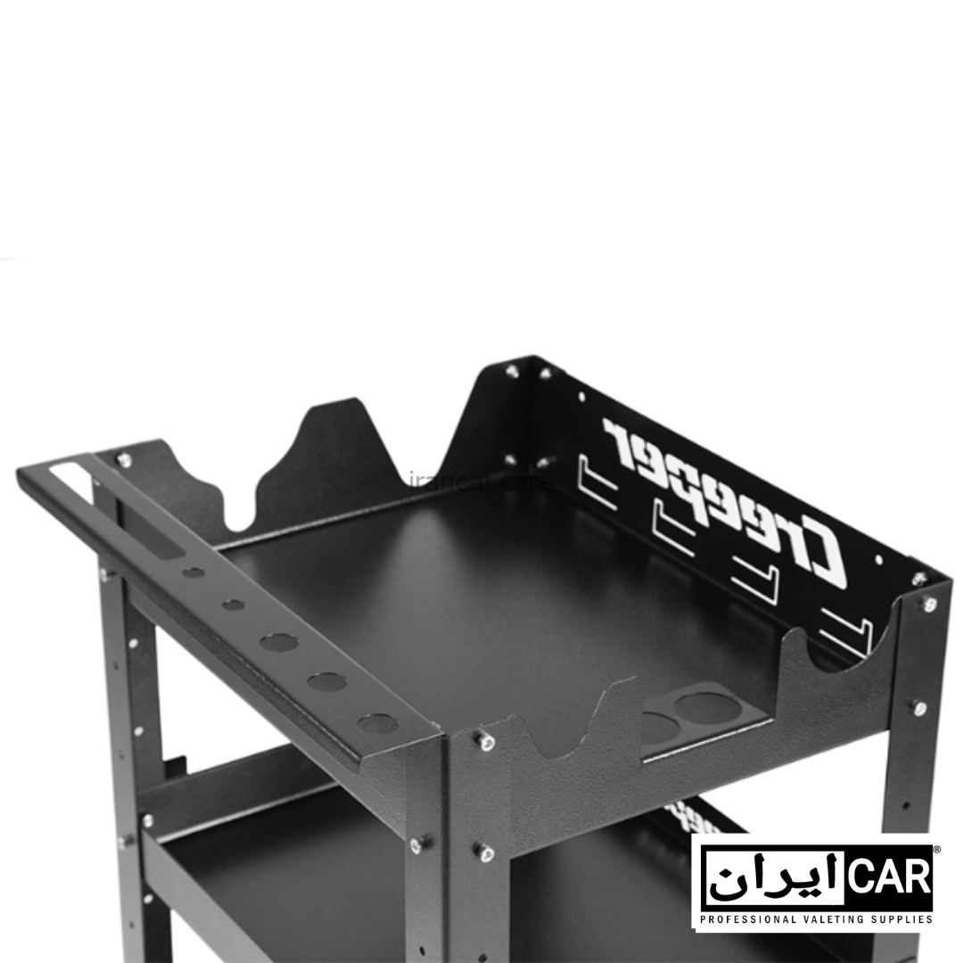 میز دیتیلینگ و ترولی سه طبقه مشکی حرفهای کریپر مدل Creeper 3 Tier Tool Cart