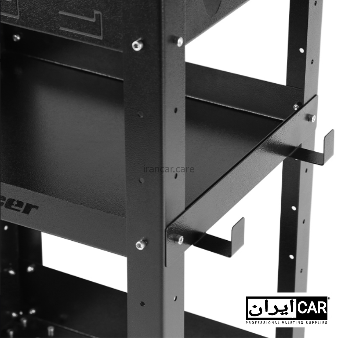 تصویر کالا میز دیتیلینگ و ترولی سه طبقه مشکی حرفهای کریپر مدل Creeper 3 Tier Tool Cart