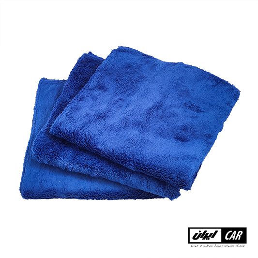 بسته 3 عددی حوله مایکروفایبر آبی رویال دیتیل مدل Royal Detail Blue Microfiber Cloth