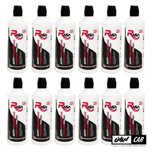 کارتن 12 عددی پولیش آنتی هولوگرام نرم بدنه خودرو راسا مدل Rasa Anti Hologram Polish 500ML